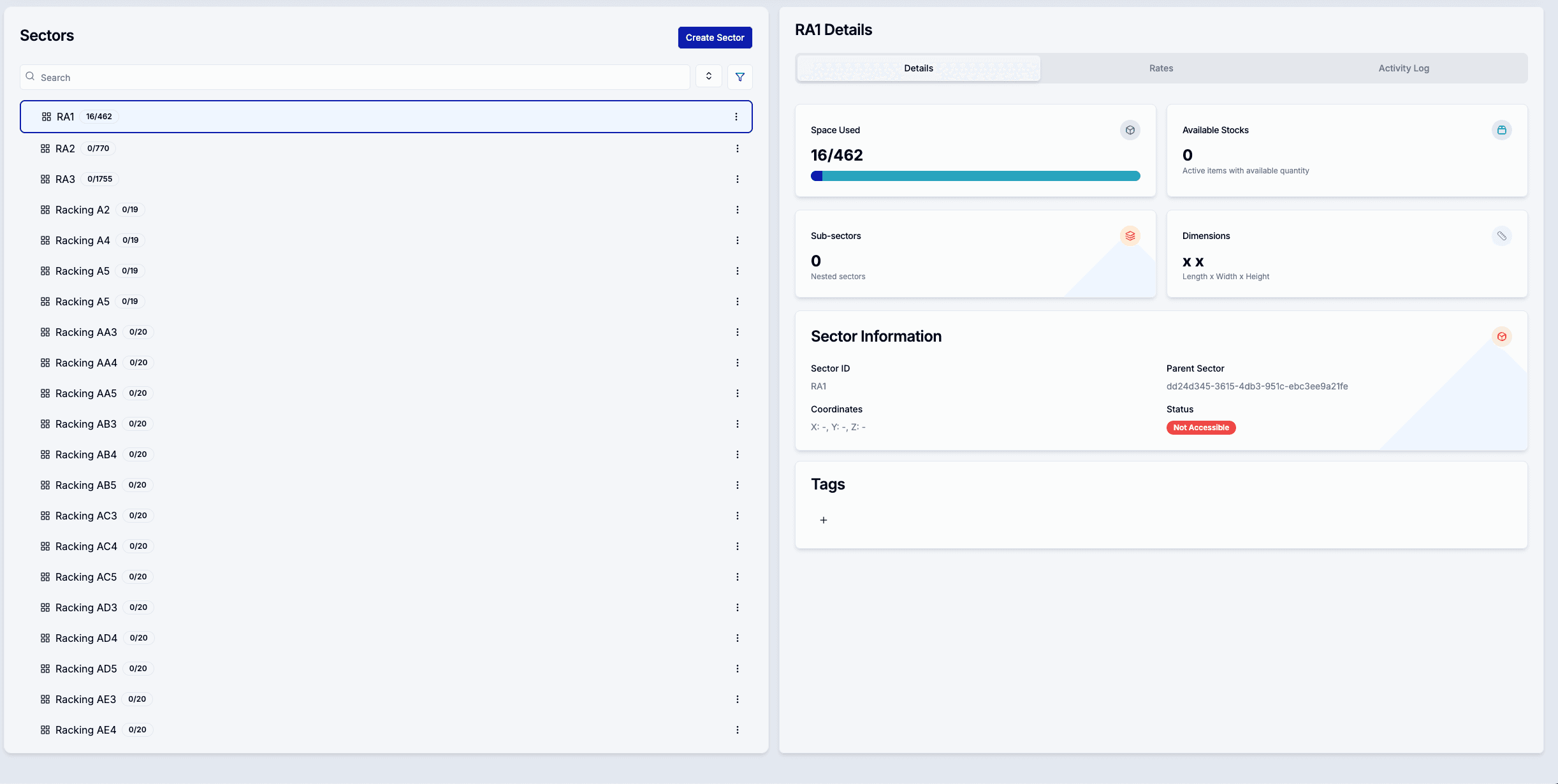 Distribution control center dashboard